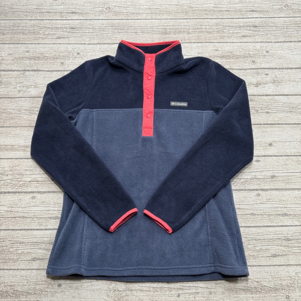Columbia Sportswear Sweater Women's Medium Blue Benton Springs Snap Neck Fleece